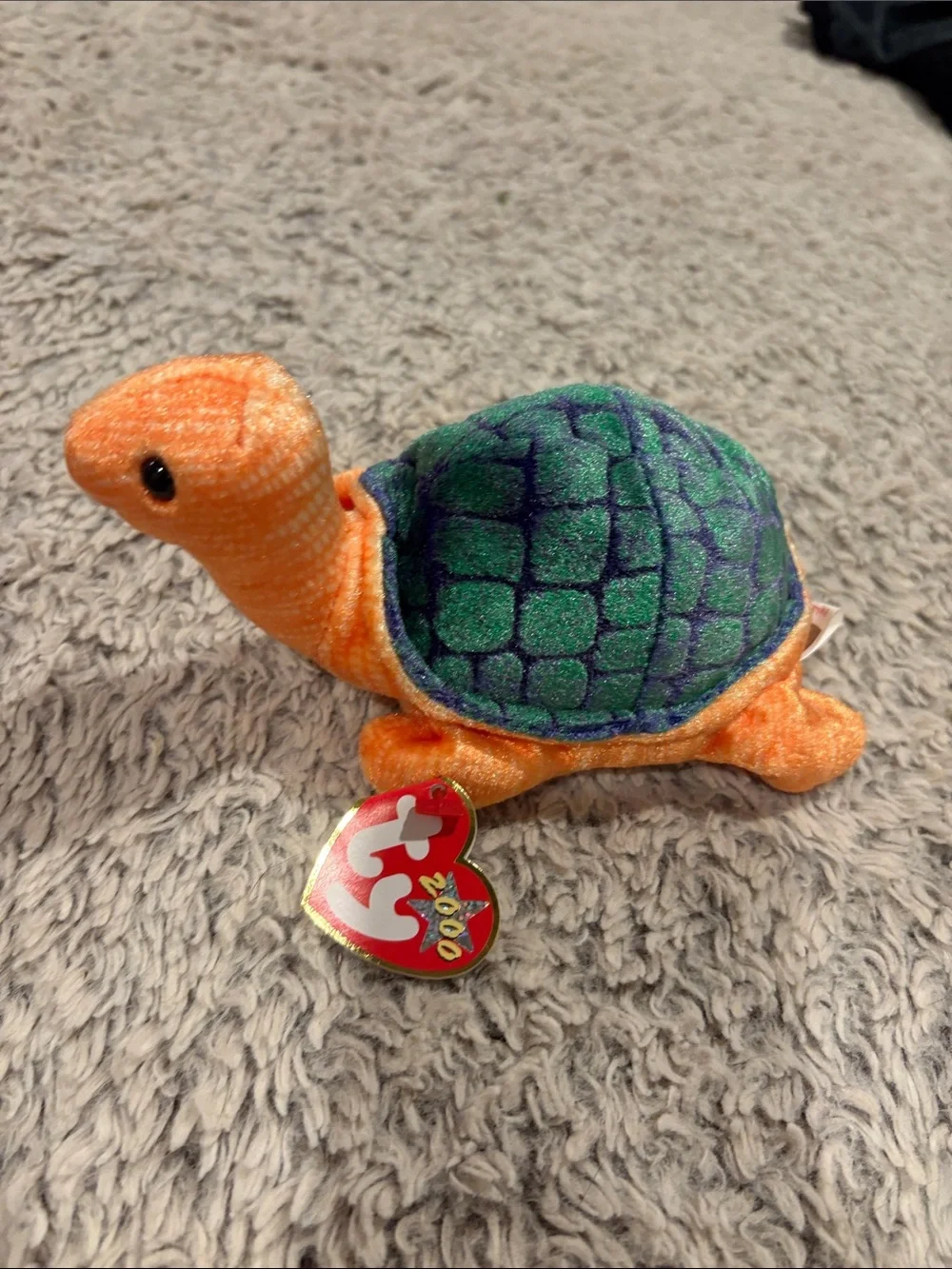 Ty Orange Turtle‎ Plush with Green & Purple Shell